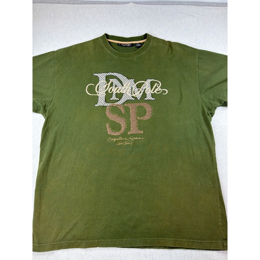 VTG Southpole Signature Series XXL Green embroidered Tee Y2K Baggy Streetwear
